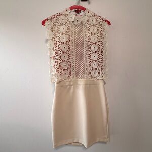 Endless Rose Cream Lace Mini Dress
